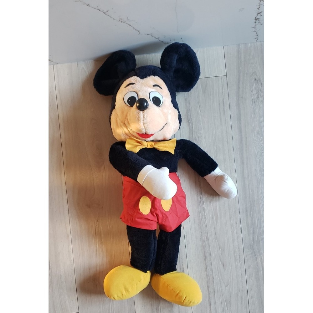 Knickerbocker Mickey‎ Mouse Plush Toy Vintage Large Black Red Yellow 32in Disney
